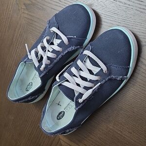 Dr. Scholl's Dark Blue Sneakers with White and Teal Accents
